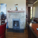 Walnut Fireplace Mantel & Slate Tiling