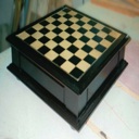 Maple & Ebony Chess Board with Brass Inlay